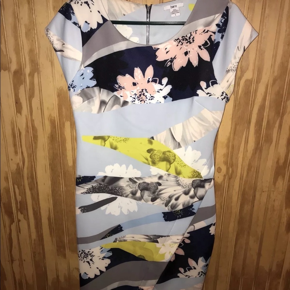 women’s cap-sleeve pastel/floral sheath dress